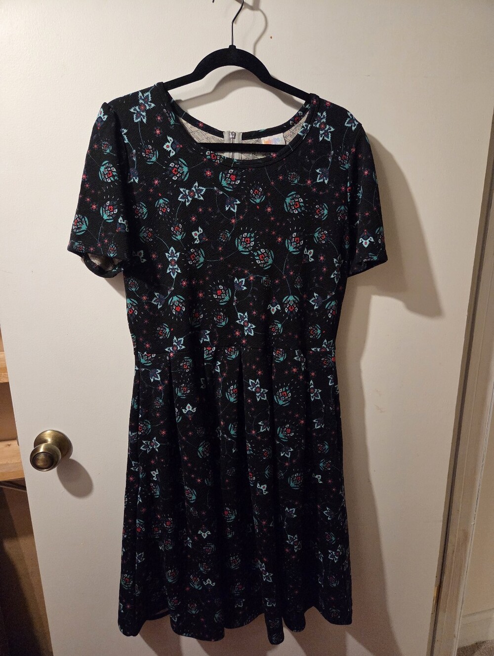 Lularoe Amelia Black Holiday XL